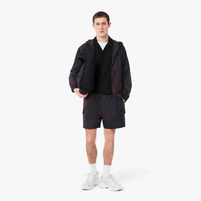 Nylon-Cargo-Shorts für Herren mit Ombra-Print