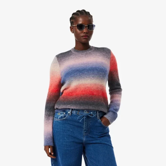 Ombra-Pullover mit Rundhalsausschnitt für Damen