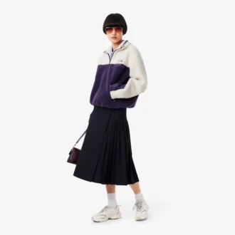 Oversize-Fleece-Sweatshirt mit hohem Kragen für Damen