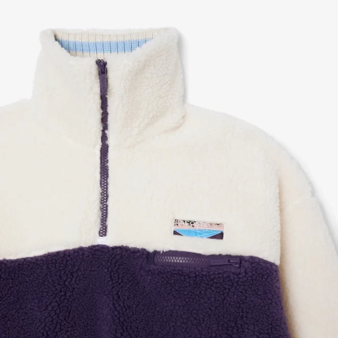 Oversize-Fleece-Sweatshirt mit hohem Kragen für Damen