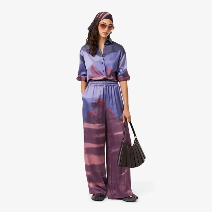 Oversize-Hose für Damen mit Landschaftsmuster