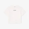 Oversized-Baumwoll-T-Shirt für Damen mit Ball-Print