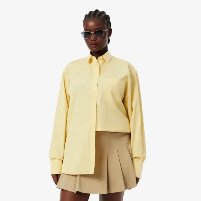 Oversized-Baumwollhemd mit Knöpfen für Damen