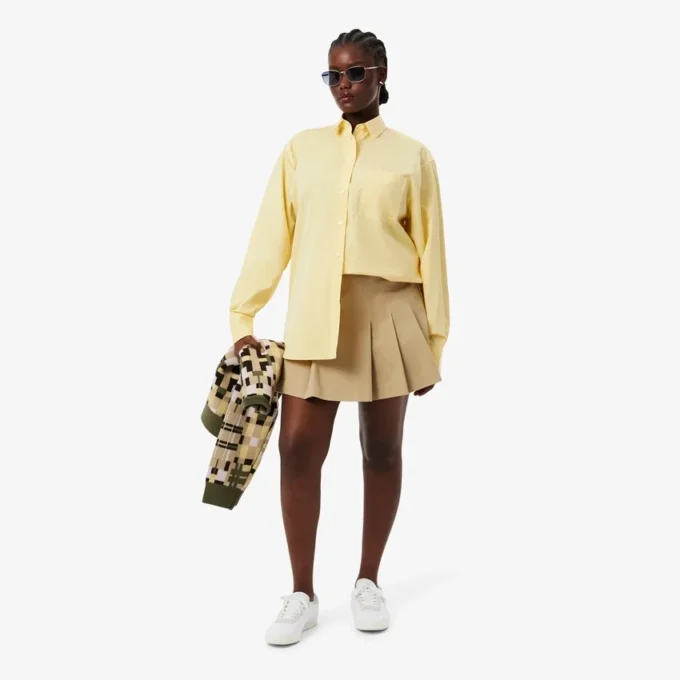 Oversized-Baumwollhemd mit Knöpfen für Damen
