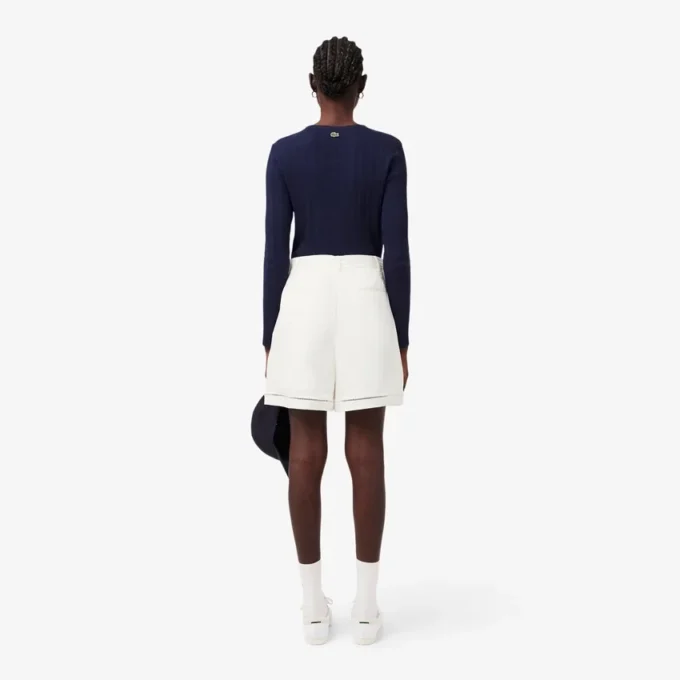 Oversized-Bermudashorts aus fließendem Leinen- und Polyester-Blend