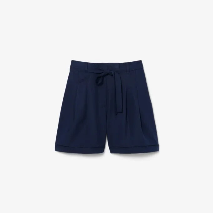 Oversized-Bermudashorts aus fließendem Leinen- und Polyester-Blend