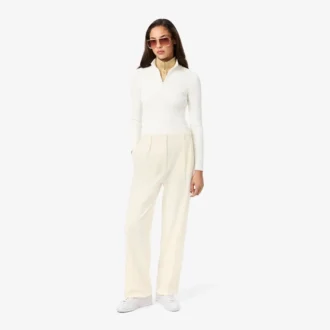 Oversized-Faltenhose aus Flanell für Damen