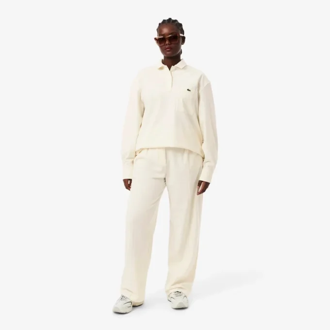 Oversized-Faltenhose aus Flanell für Damen