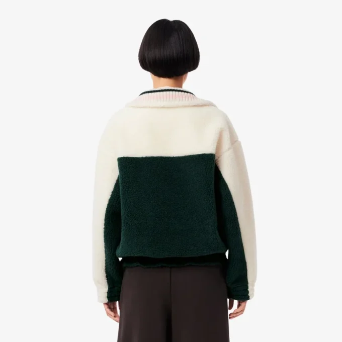 Oversized-Fleece-Sweatshirt mit hohem Kragen für Damen