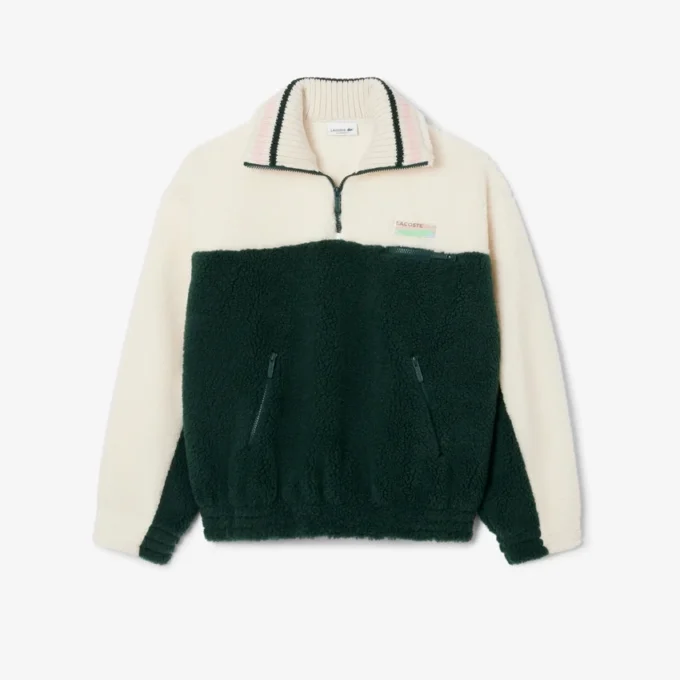 Oversized-Fleece-Sweatshirt mit hohem Kragen für Damen
