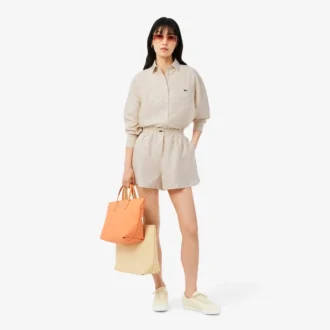 Oversized-Hemd aus Leinen-Blend