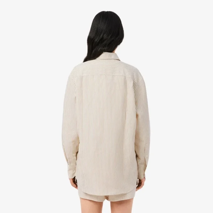 Oversized-Hemd aus Leinen-Blend