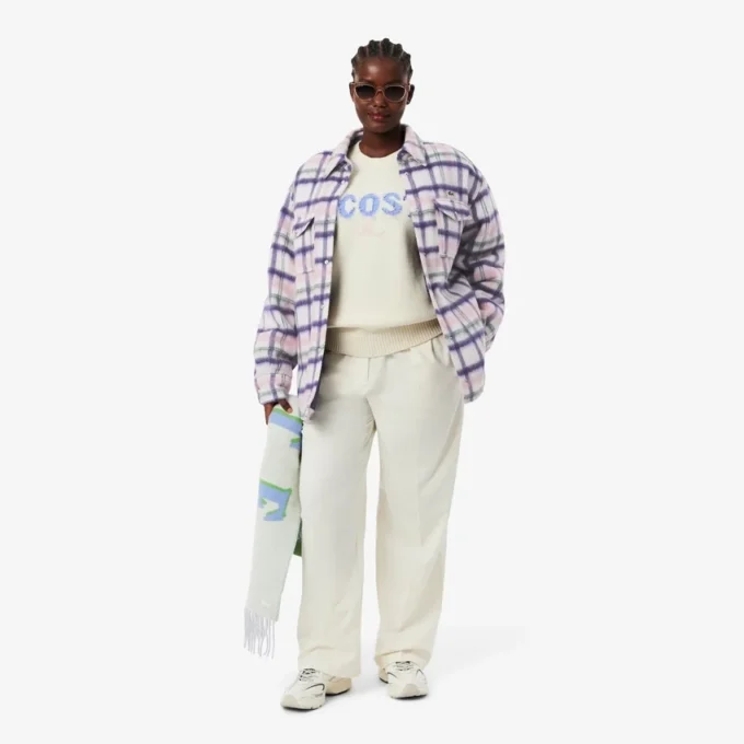 Oversized-Overshirt aus gesteppter Wolle für Damen