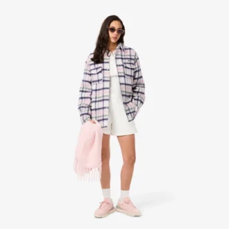 Oversized-Overshirt aus gesteppter Wolle für Damen