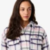 Oversized-Overshirt aus gesteppter Wolle für Damen