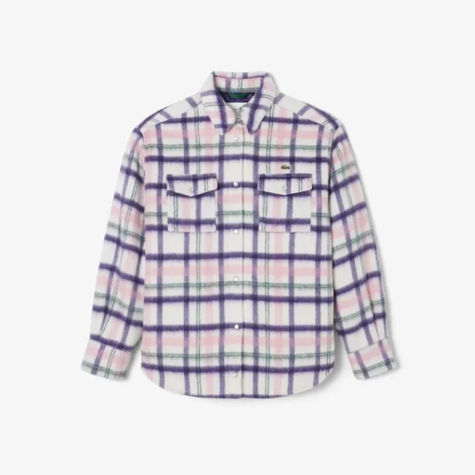 Oversized-Overshirt aus gesteppter Wolle für Damen