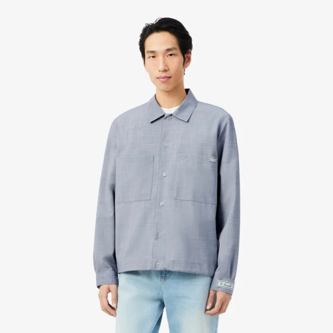 Oversized-Overshirt aus Woll-Blend