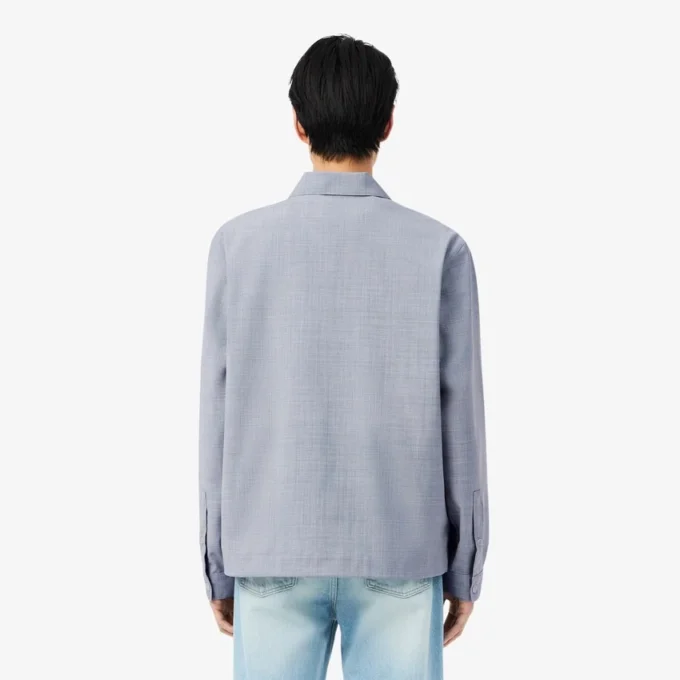 Oversized-Overshirt aus Woll-Blend