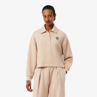 Oversized-Poloshirt mit Rippstrick