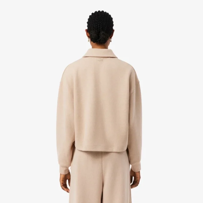 Oversized-Poloshirt mit Rippstrick