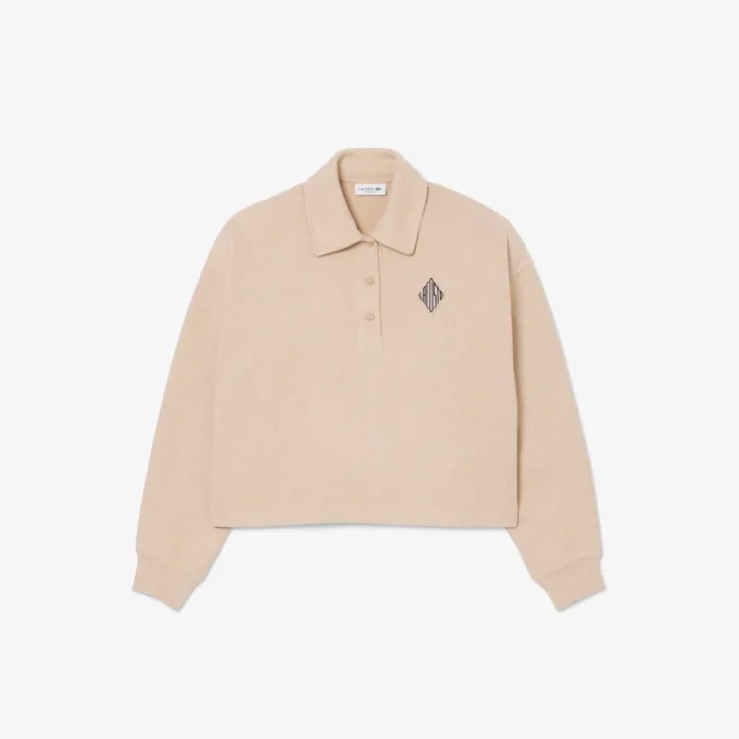 Oversized-Poloshirt mit Rippstrick