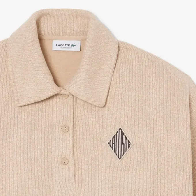 Oversized-Poloshirt mit Rippstrick
