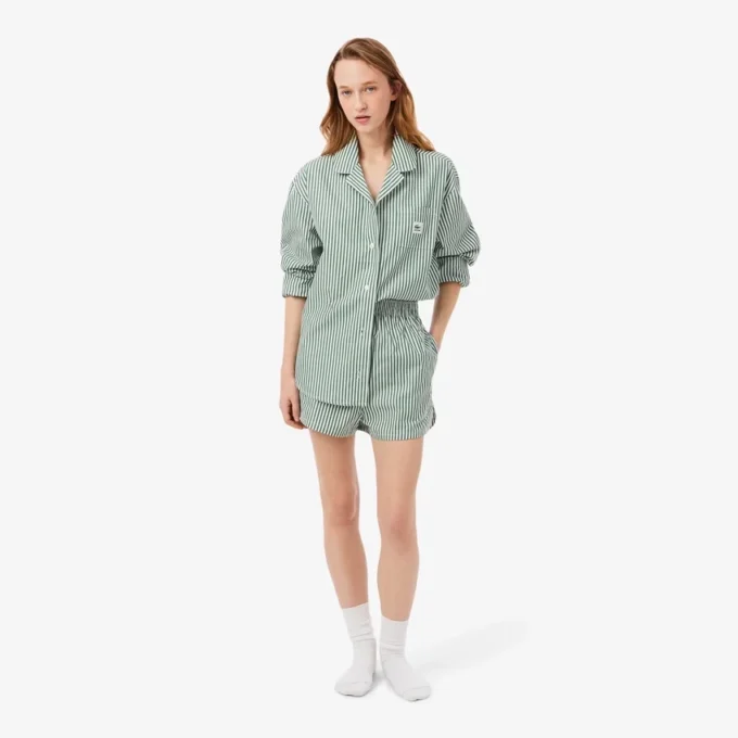 Oversized-Pyjama-Set aus gestreiftem Popeline