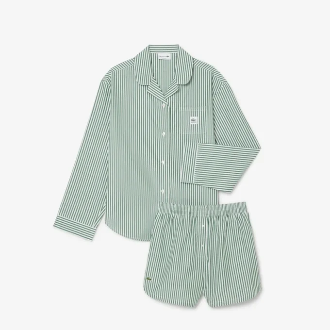 Oversized-Pyjama-Set aus gestreiftem Popeline