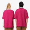 Oversized-Satin-Poloshirt mit Runway-Badge-Akzent
