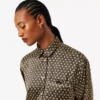 Oversized-Satinhemd mit Print
