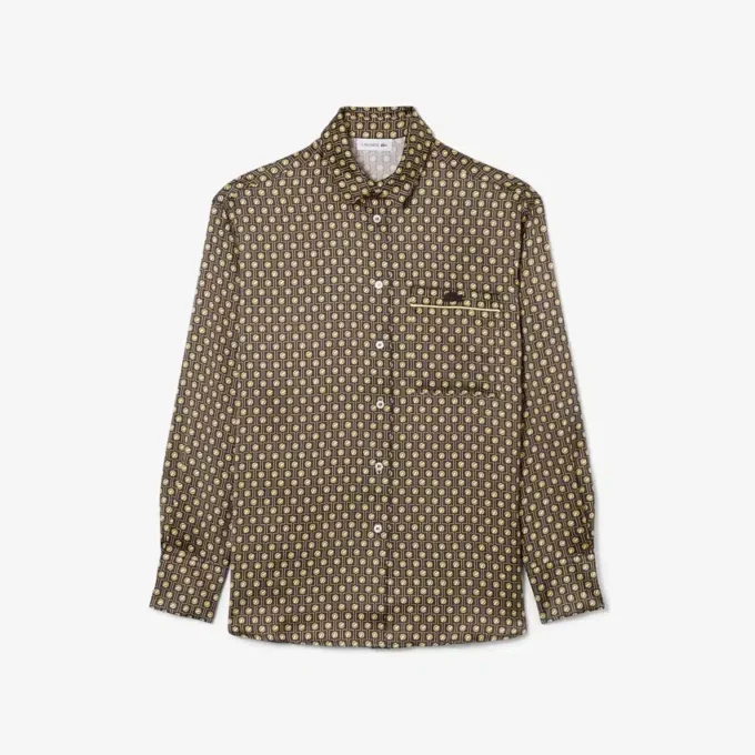 Oversized-Satinhemd mit Print