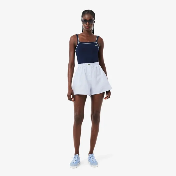 Oversized-Shorts aus Leinen-Blend