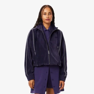 Oversized-Sweatshirt aus Velours mit Reißverschluss für Damen