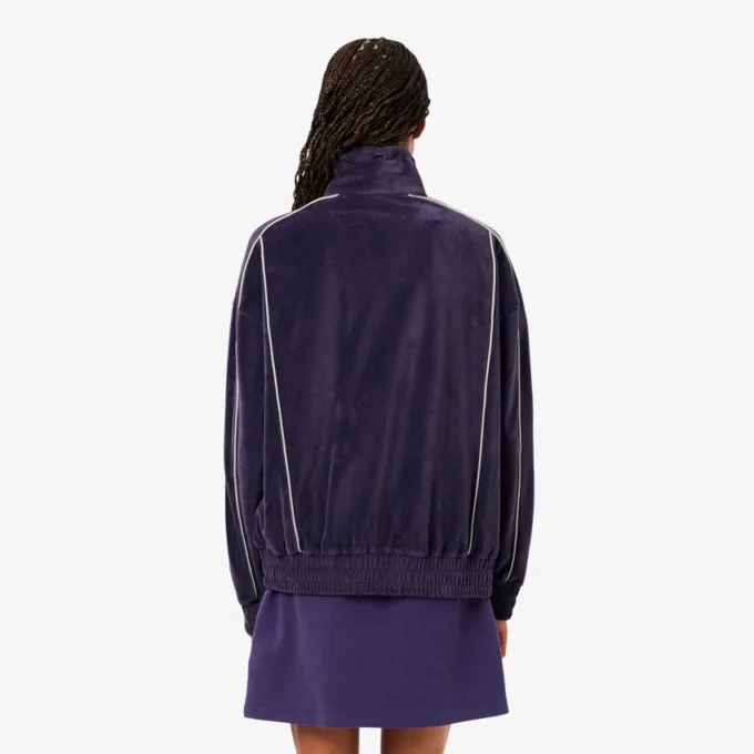 Oversized-Sweatshirt aus Velours mit Reißverschluss für Damen