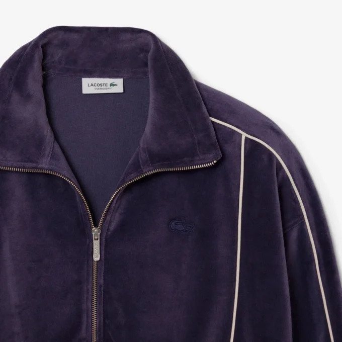 Oversized-Sweatshirt aus Velours mit Reißverschluss für Damen