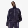 Oversized-Sweatshirt aus Velours mit Reißverschluss für Damen