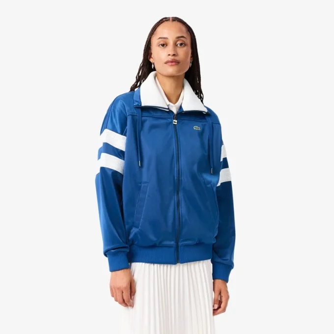 Oversized-Sweatshirt für Damen aus Satin mit Pointelle-Streifen