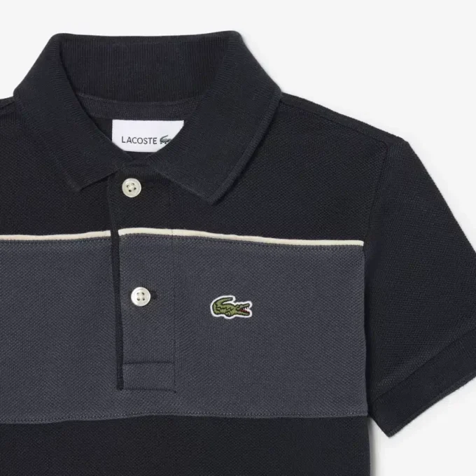 Petit Piqué Poloshirt mit Farbblock-Design