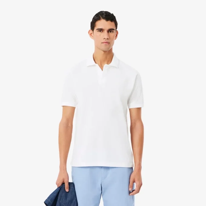 Petit-Piqué-Poloshirt mit Stickerei im klassischen Schnitt