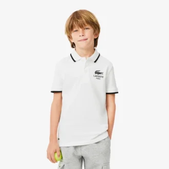 Petit Piqua Polo für Jungen mit gestreiftem Kragen