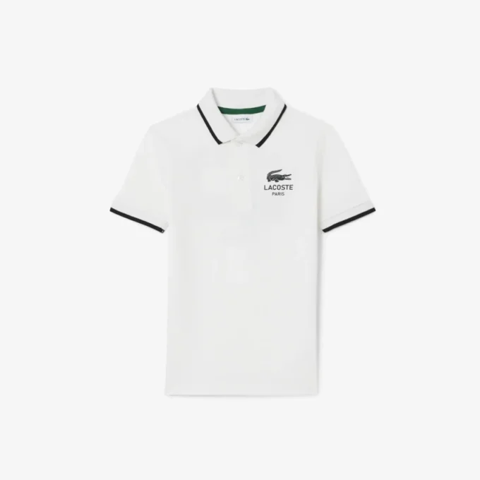 Petit Piqua Polo für Jungen mit gestreiftem Kragen