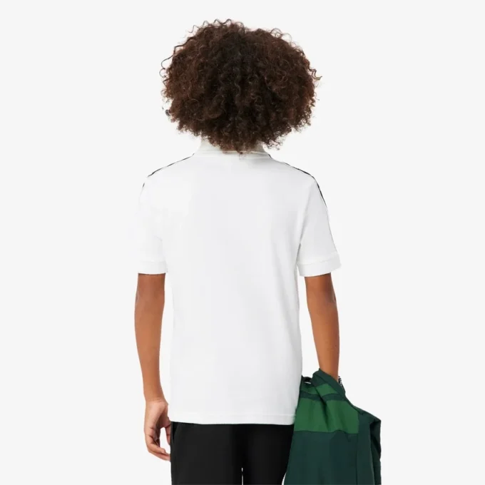 Pima-Baumwoll-Poloshirt mit Markenstreifen