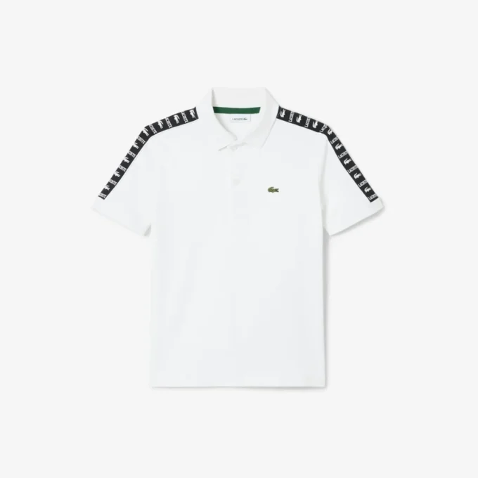 Pima-Baumwoll-Poloshirt mit Markenstreifen