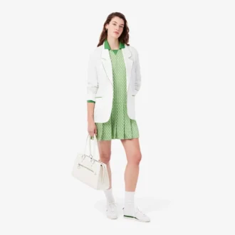 Polo-Kleid aus plissiertem Satin