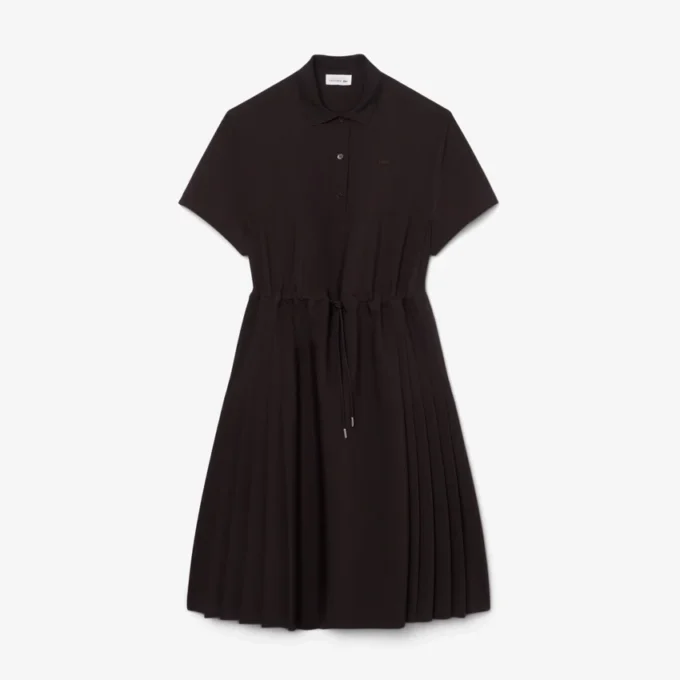 Polo-Kleid aus Wollmischung mit Plissee