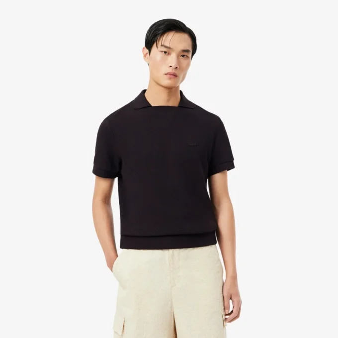 Polohemd aus Baumwolljacquard mit Regular Fit
