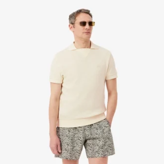 Polohemd aus Baumwolljacquard mit Regular Fit