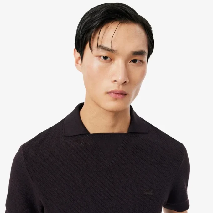Polohemd aus Baumwolljacquard mit Regular Fit