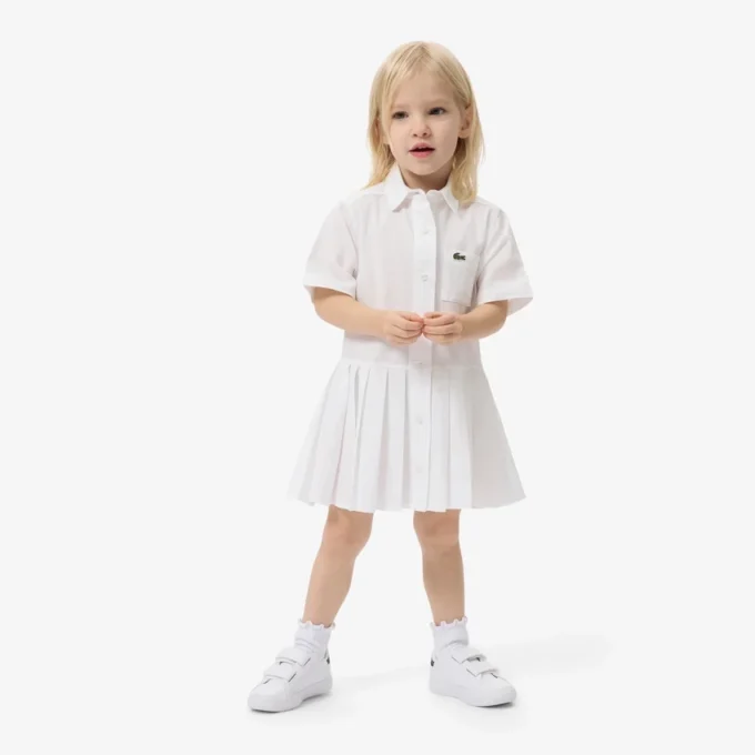 Popeline-Plisseerock-Shirtkleid