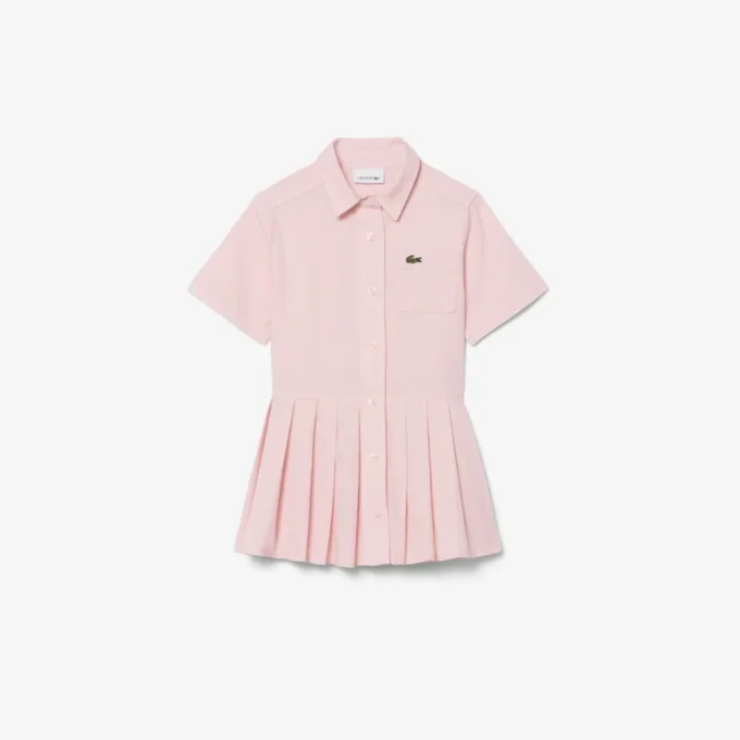 Popeline-Plisseerock-Shirtkleid